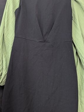 a new day Black Mini Dress with V-Neck